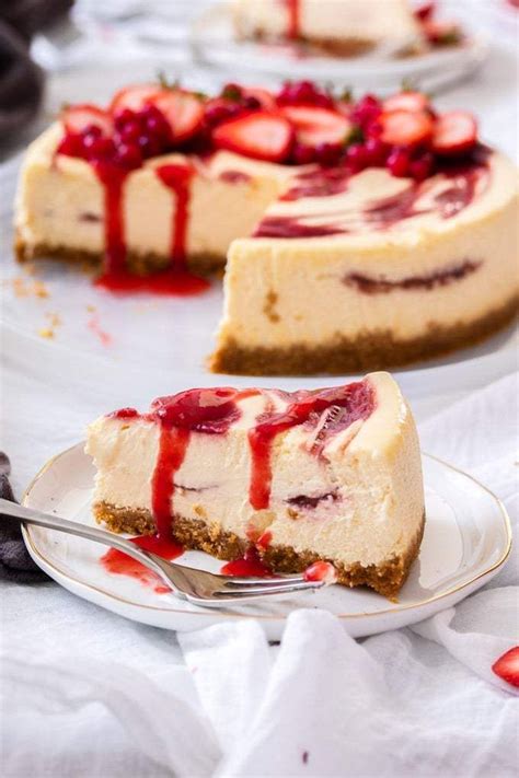 This turtle cheesecake is made with a graham cracker crust and plenty of caramel, chocolate and pecans! This Strawberry Swirl Cheesecake is rich, creamy and ...