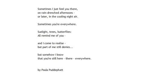 Paulas Poems Sometimes Youre Everywhere
