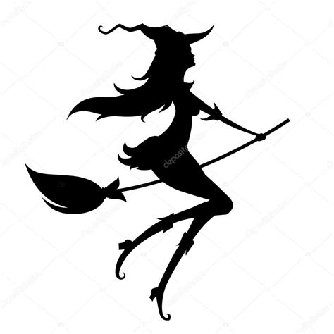 Halloween Witch Silhouette Stock Vector Image By ©igor Vkv 124440854