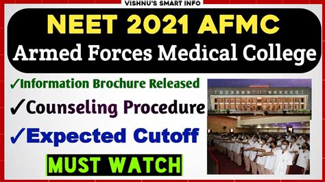 Neet 2021 Afmc Mbbs Admission Expected Cut Off Counseling Procedure