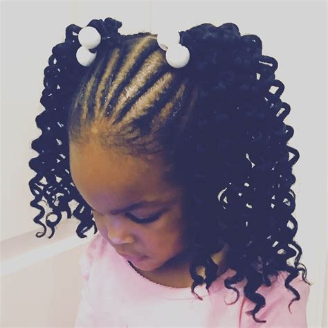 Kids Braids 😍 Two Pony Tails Braided With Crochet Curls — Instagram