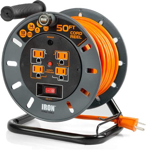 50 Ft Extension Cord Reel With 4 Electrical Power Outlets 143 Sjtw
