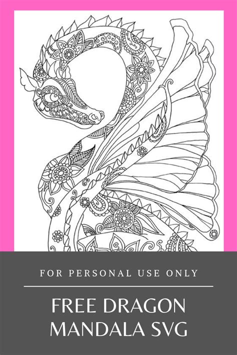 Chaos and Crafts Design: Free Dragon Mandala SVG - For Personal Use Only