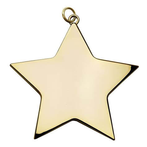 68mm Gold Star Shaped Medal With Custom Engraving Awards
