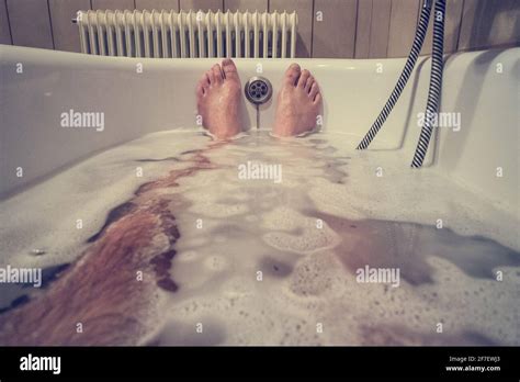 Man Soaking In Bubble Bath Hi Res Stock Photography And Images Alamy