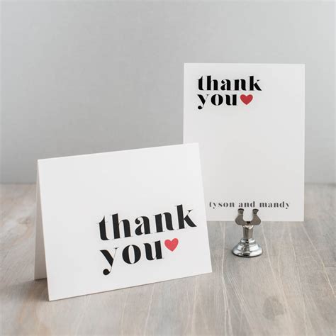 Modern Hearts Customizable Black And White Thank You Cards Beacon Lane