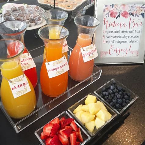 Mimosa Bar Set Up Bridal Shower Bridal Brunch Food Southern Bridal