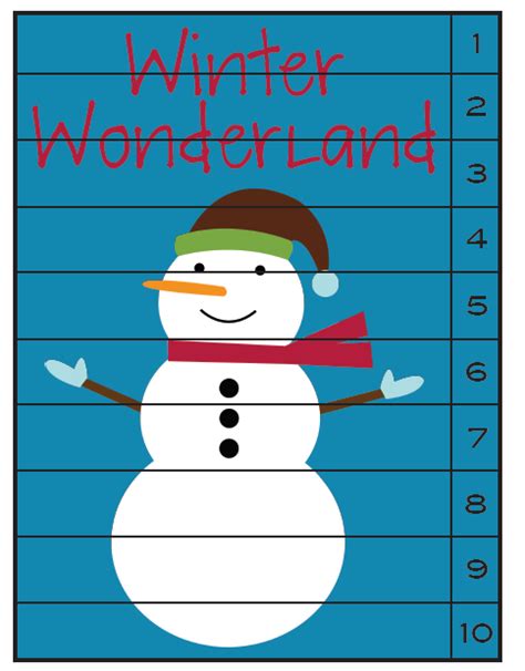 Free For Kids Snowman Numeric Sequence Puzzle