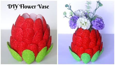 Diy Flower Vase With Plastic Spoon Diy Home Decor Recycled Craft