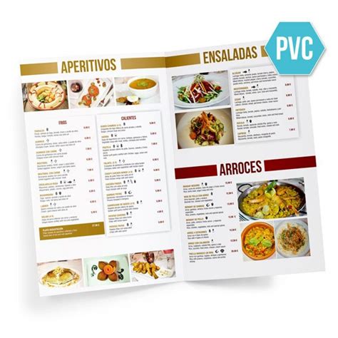 🥇 Cartas Restaurante Pvc Impresión 24h Zahara Shopping