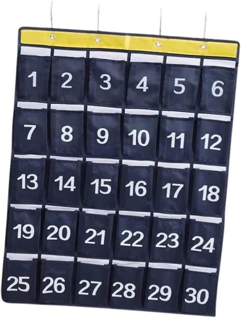 30 Numbered Pockets Classroom Calculator Holder And Cell Phone Pockets