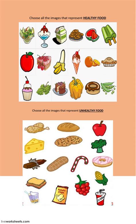 Free Healthy And Unhealthy Food Worksheet
