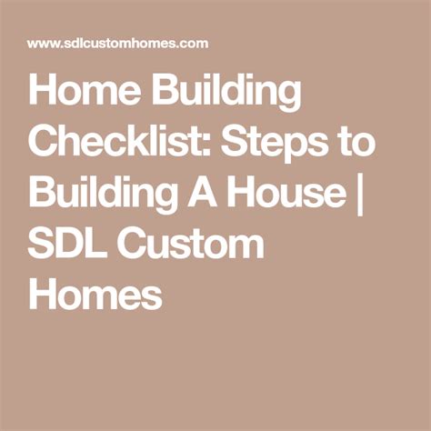 Home Building Checklist Steps To Building A House Sdl Custom Homes