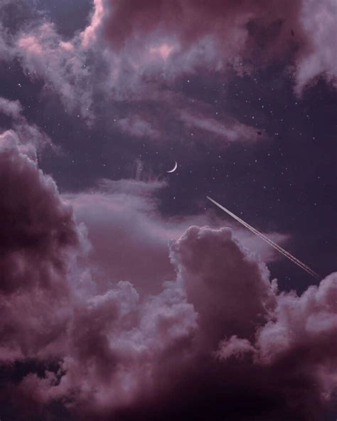 Pink Night Sky Wallpaper Moon And Stars Wallpaper Night Sky