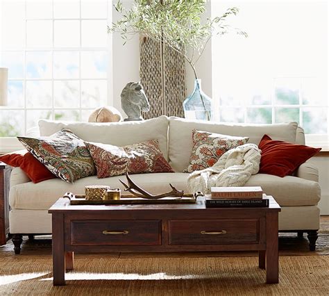 Loose seat cushions and tight back. Carlisle Upholstered Sofa | Pottery Barn AU