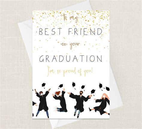 Best Friend On Your Graduation Greetings Card With Envelope Etsy