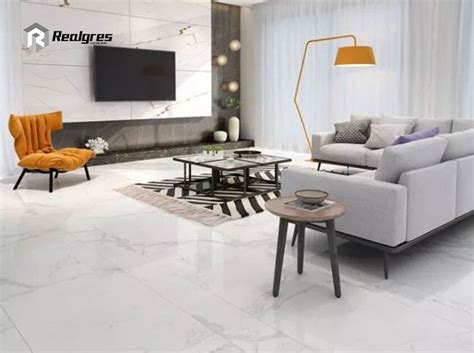 White Large White Porcelain Tile Is A Classic Element To Create A