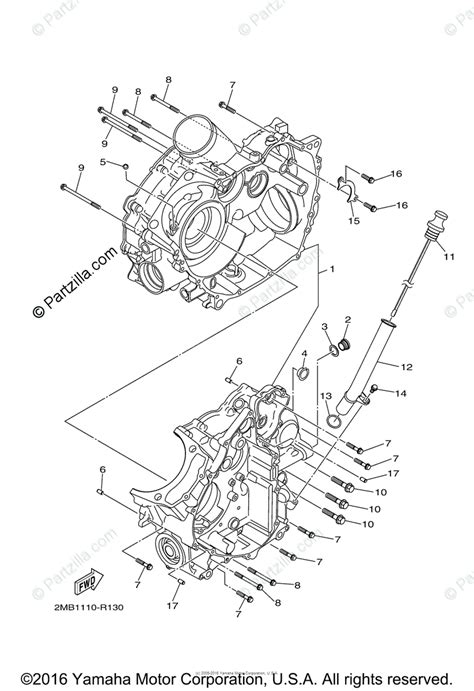 Yamaha Side By Side 2016 Oem Parts Diagram For Crankcase