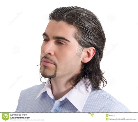Young Handsome Male Profile Isolated White Stock Photo