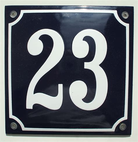 No 23 Blue 16x16cm Classic Enamels Signs