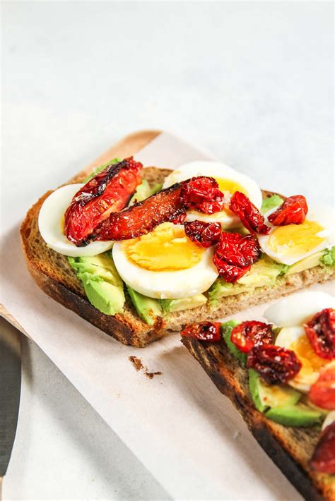 Avocado Toast With Hard Boiled Eggs And Roasted Tomatoes Sweetphi