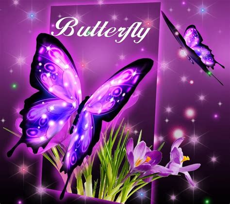 D Neon Butterfly Theme For Android Android Hd Wallpaper