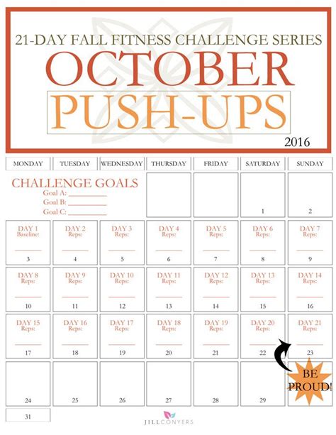 21 Day Fall Fitness Challenge Series Push Ups Jill Conyers Fall