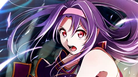 Purple Hair Red Eyes Anime Anime Girls Konno Yuuki Sword Art Online Wallpapers Hd Desktop