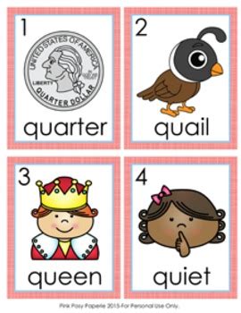Here is a list of words that start with q. Letter Q Words Write the Room Activity by Pink Posy ...