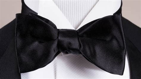 Fast Delivery On All Products Formal Black Satin Banded Mens Boys Bow