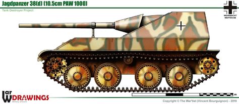 Jagdpanzer 38d Mit 105mm Paw 1000 Tank Destroyer Military Equipment