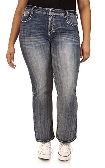 Wallflower Plus Size Curvy Bling Bootcut Jeans Wf Shopping
