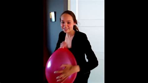 Girl Blow To Pop Big Red Ballon Challenge LoonersParadise YouTube