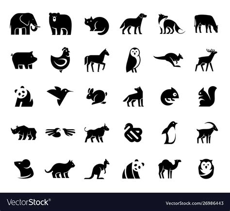 Animals Logos Collection Royalty Free Vector Image