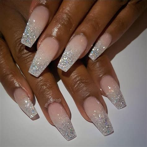 Cool Clear Sparkle Ombre Nails 2022 Fsabd42