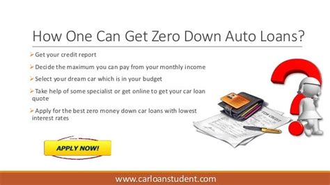 Zero Down Payment Car Loans