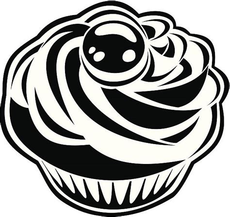 Silhouette Of A Cupcake Black And White Illustrations Royalty Free Vector Graphics And Clip Art