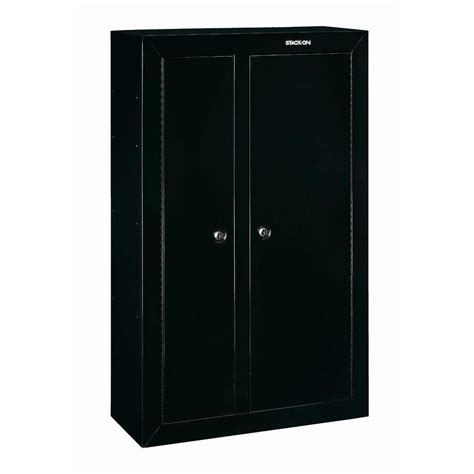 Additional storage is available for storing ammo, handguns or other small items by utilizing the removable shelf which is included with the cabinet. Stack-On 10-Gun Black Double Door Security Cabinet-GCDB ...