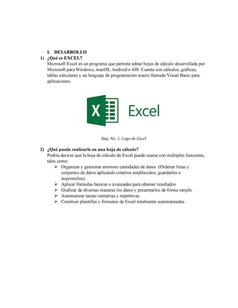 Informatica Resuelto I Desarrollo 1 ¿qué Es Excel Microsoft Excel