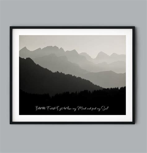 Mountains Poster Forest Printable Scenery Poster Etsy