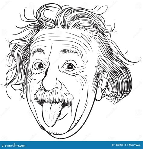 Albert Einstein Portrait Illustrazione Vettoriale Illustrazione Di
