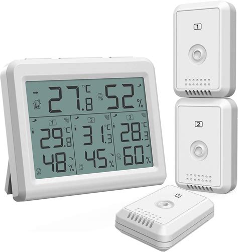 Oria Temperature Humidity Monitor Indoor Outdoor Thermometer With 3