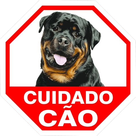 Placa De Advertência E Cuidado Cão Bravo Para Rottweiler Placa Cão