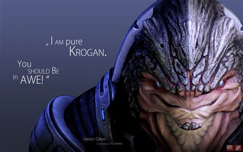 Wallpaper Mass Effect Urdnot Grunt Quote Look Character 2560x1600