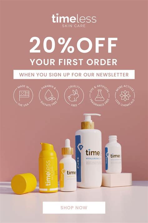 20 off your first order 🎉 timeless skin care email marketing design inspiration email