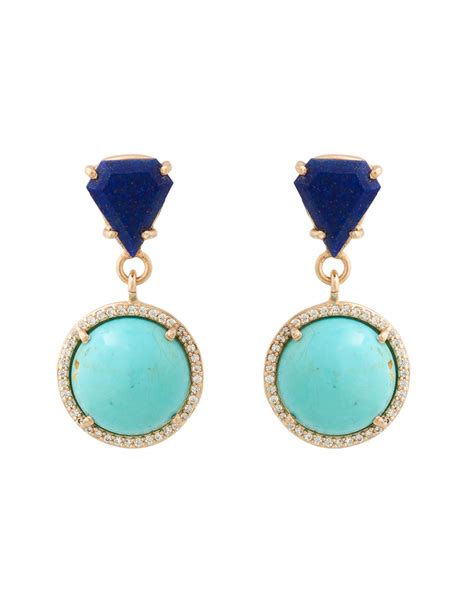 Turquoise And Lapis Drop Earrings Atelier Mon Halsbrook