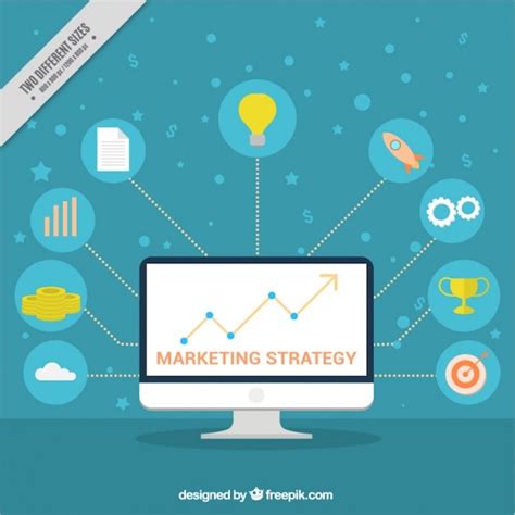 Free Vector Marketing Background With Computer And Colorful Icons