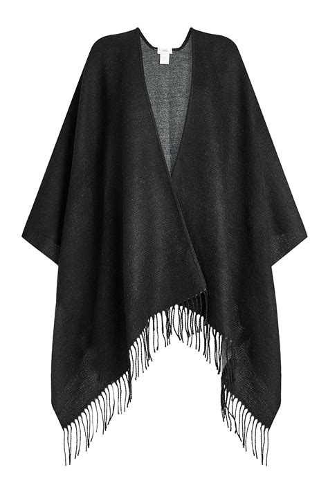 Closed Cape With Fringe In Grey Modesens Clothes Design Cape Coat