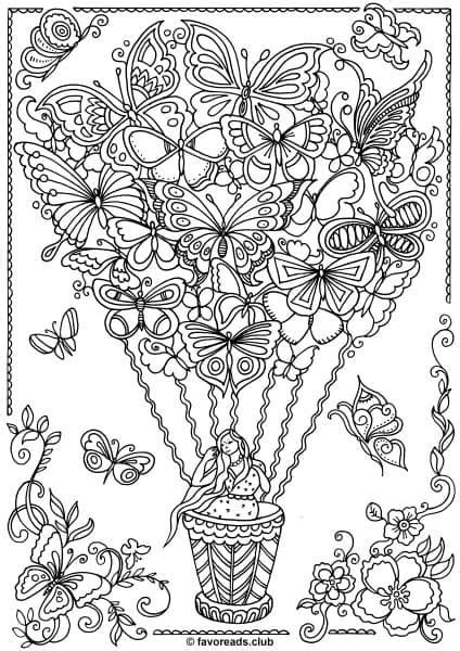 We have simple and easy printable pages and hard coloring pages. The World of Butterflies - Garden | Free adult coloring ...