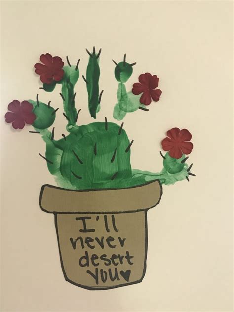 Cactus handprint Art | Desert crafts, Toddler art projects, Art